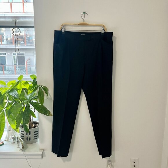 Lafayette 148 New York Black Linen Blend Trouser Pants Size 14 - Picture 1 of 8